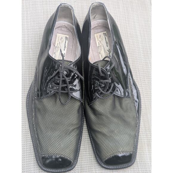 Vintage RARE Emilio Franco Leather Shoes Made In Italy Black & White 9.5 Unique main image 12